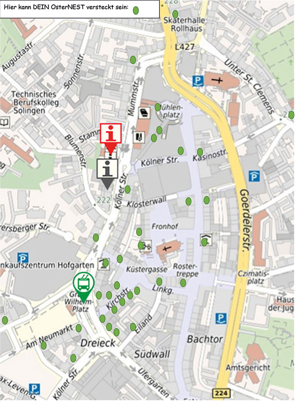 Stadtplan Osternestsuche